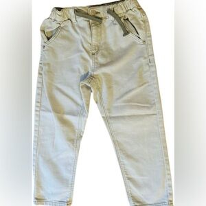 Zara Kids washed joggers in light olive